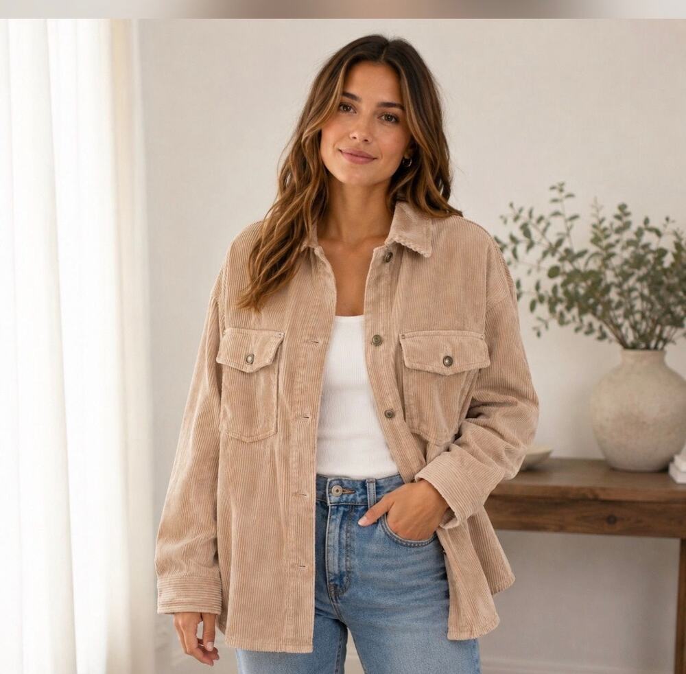 Zara tan corduroy jacket #corduroy #outerwear
Size XS oversized